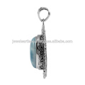 Larimar Gemstone 925 Sterling Silver Pendant Jewelry